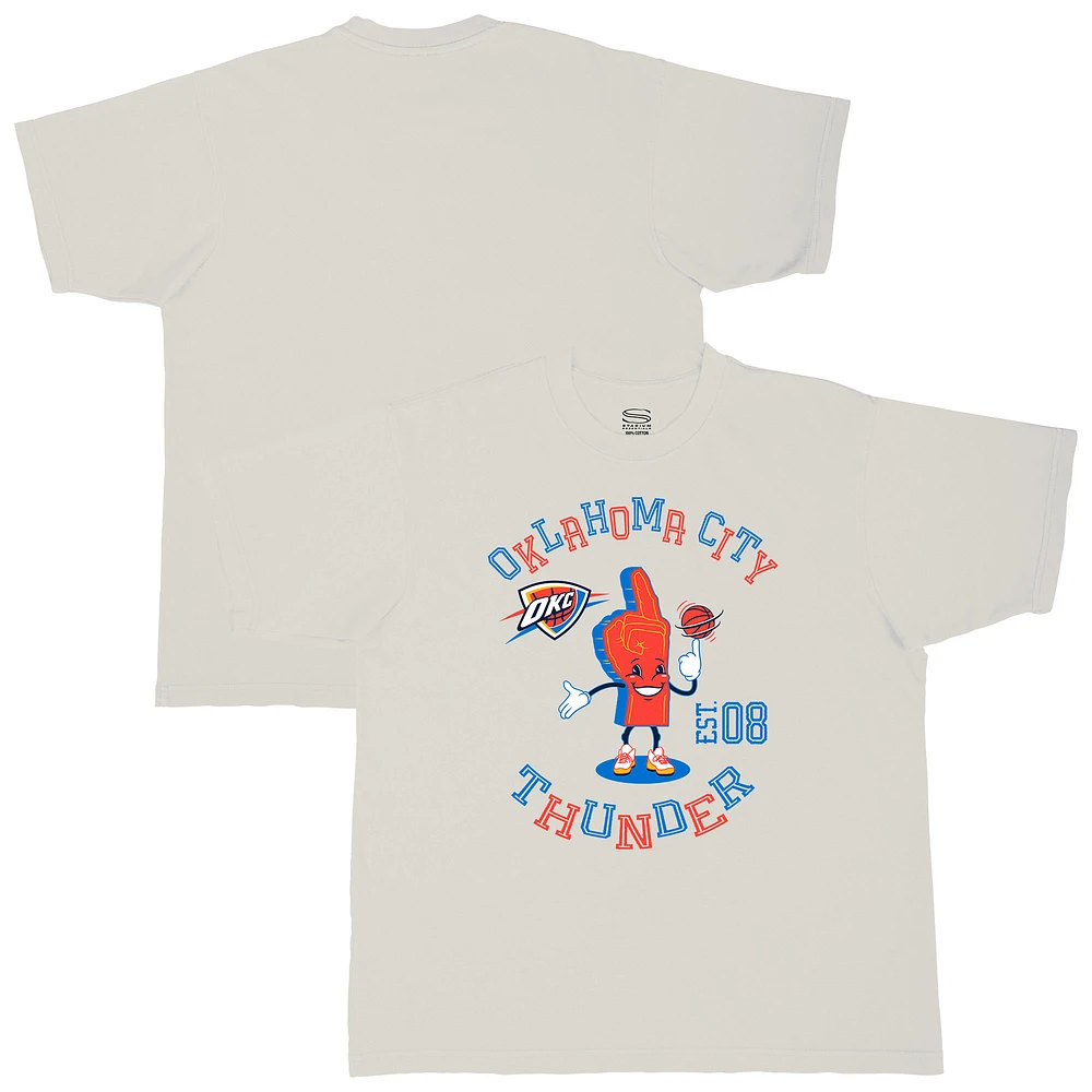 Men's Stadium Essentials Cream Oklahoma City Thunder Number One Oversized T-Shirt