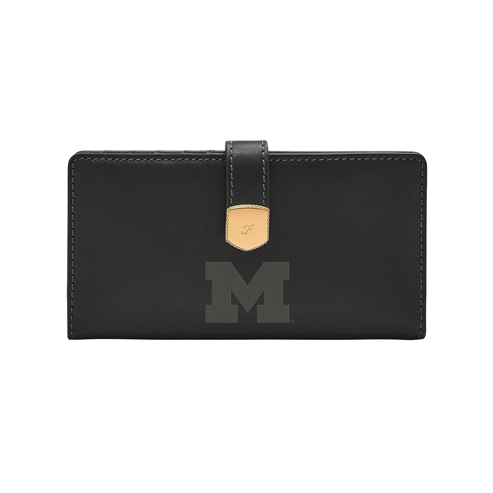 Fossil Michigan Wolverines Lennox Leather Tab Bifold Wallet