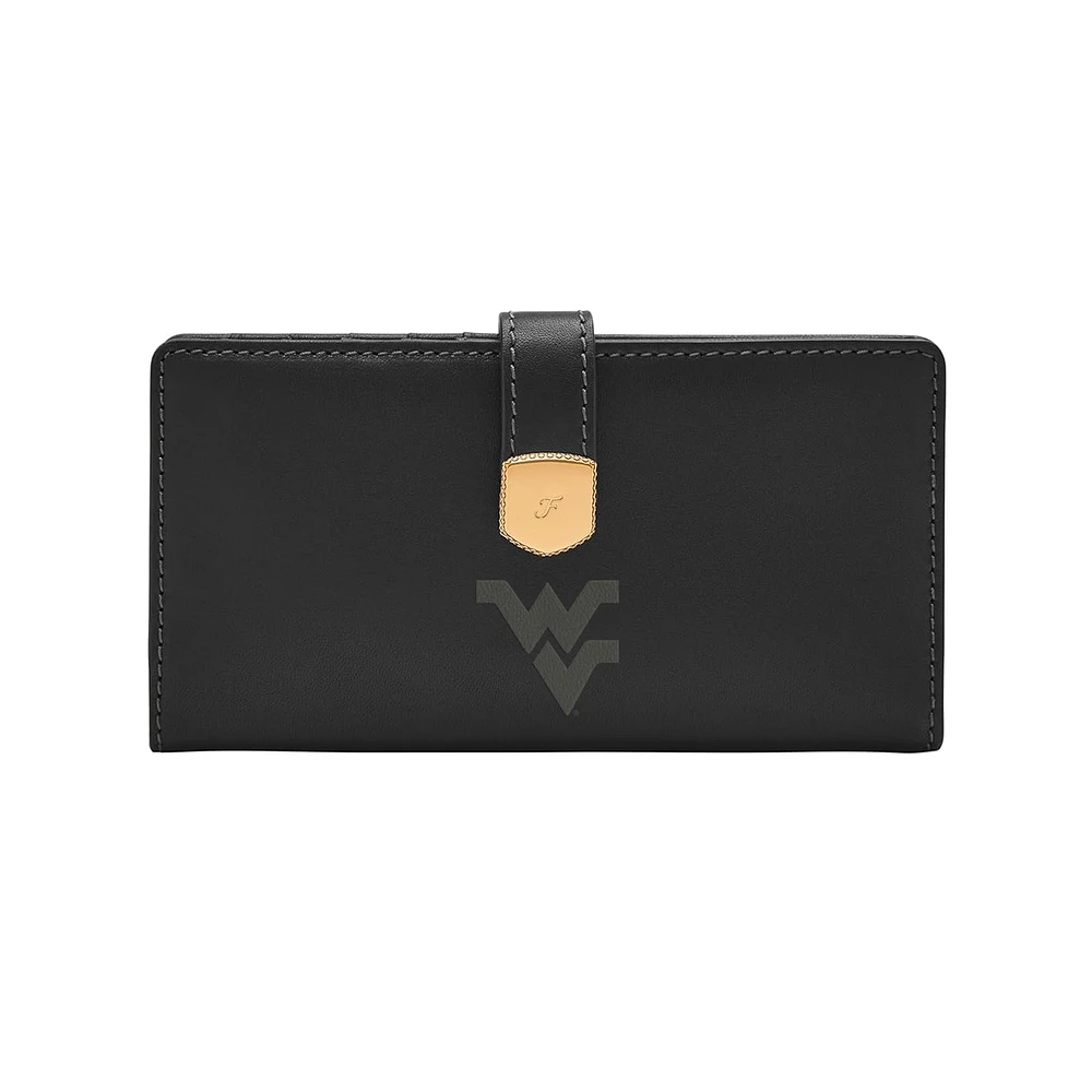 Fossil West Virginia Mountaineers Lennox Leather Tab Bifold Wallet