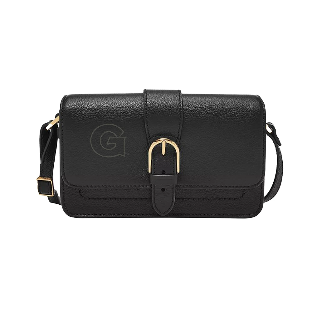 Fossil Georgetown Hoyas Zoey Leather Small Flap Crossbody Bag