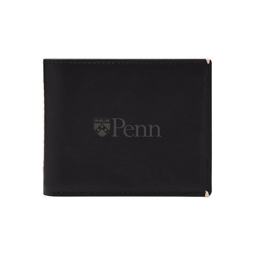 Fossil Pennsylvania Quakers Westover Leather Bifold Flip Wallet