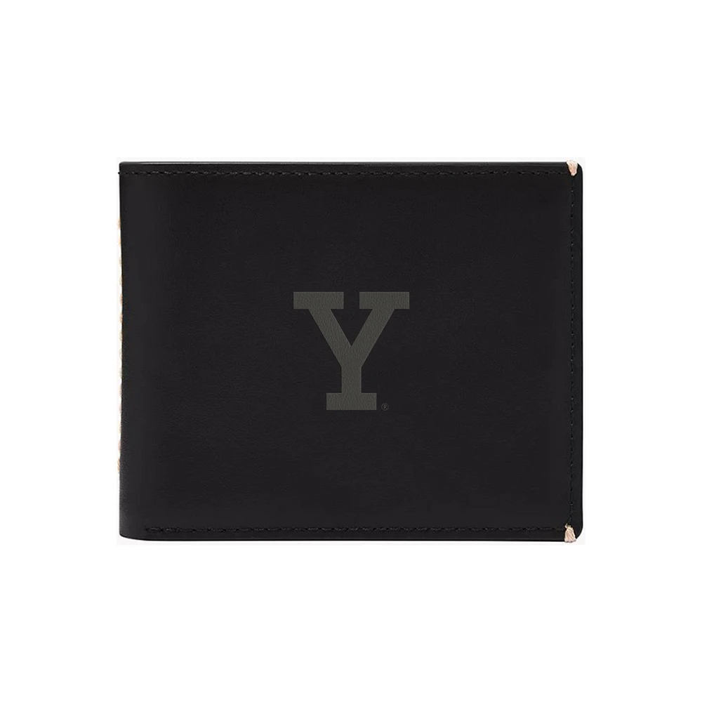 Fossil Yale Bulldogs Westover Leather Bifold Flip Wallet