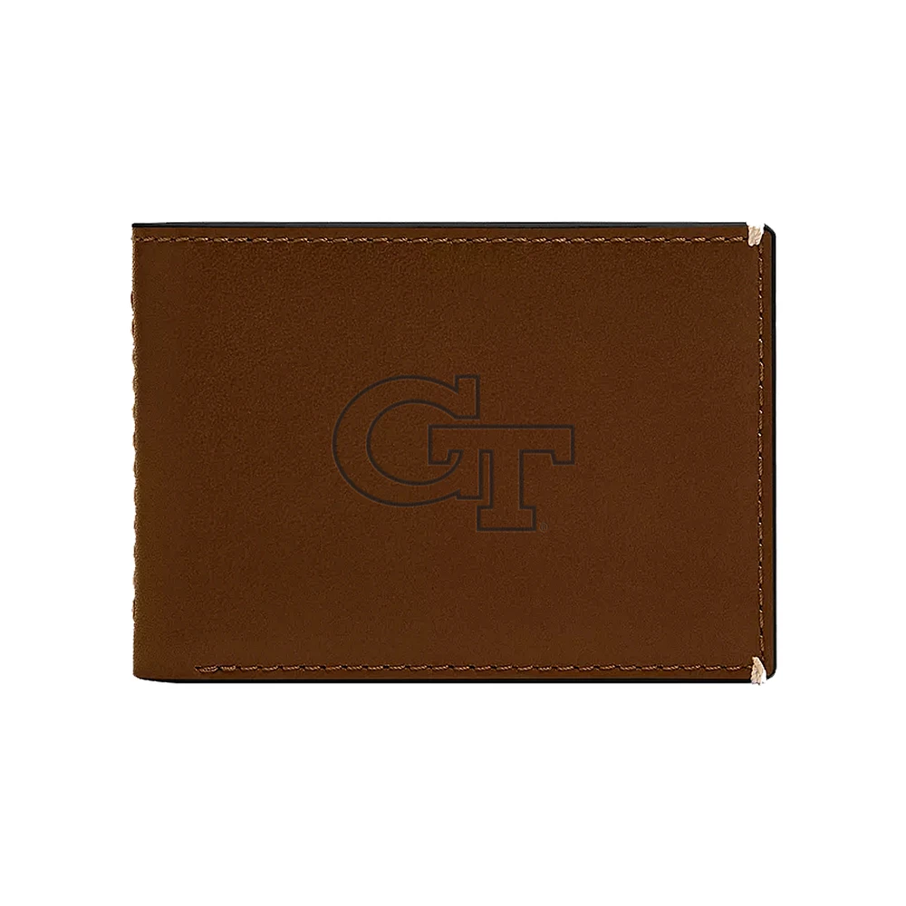 Fossil Georgia Tech Yellow Jackets Westover Leather Front Pocket Wallet