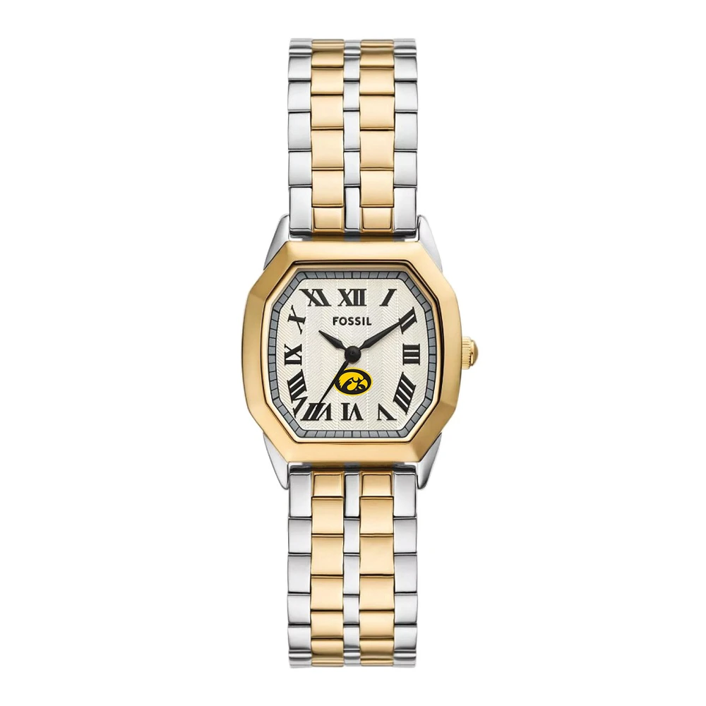 Fossil Iowa Hawkeyes Harlow Three-Hand Two-Tone Stainless Steel Watch