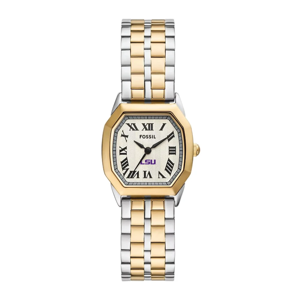 Fossil LSU Tigers Harlow Three-Hand Two-Tone Stainless Steel Watch
