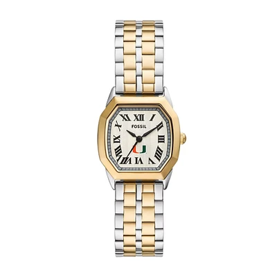 Fossil Miami Hurricanes Harlow Three-Hand Two-Tone Stainless Steel Watch