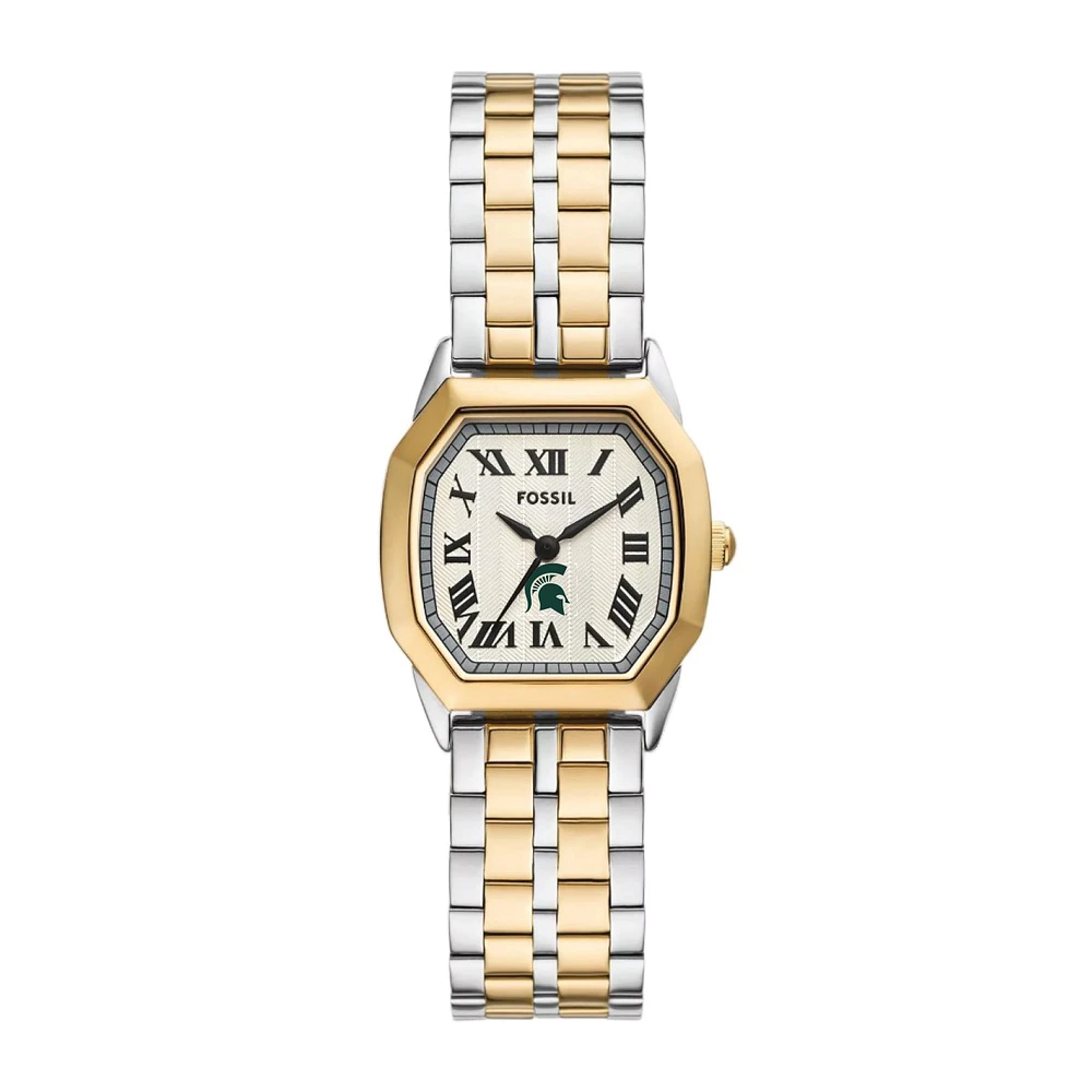 Fossil Michigan State Spartans Harlow Three-Hand Two-Tone Stainless Steel Watch