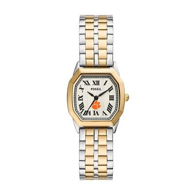 Fossil Clemson Tigers Harlow Three-Hand Two-Tone Stainless Steel Watch