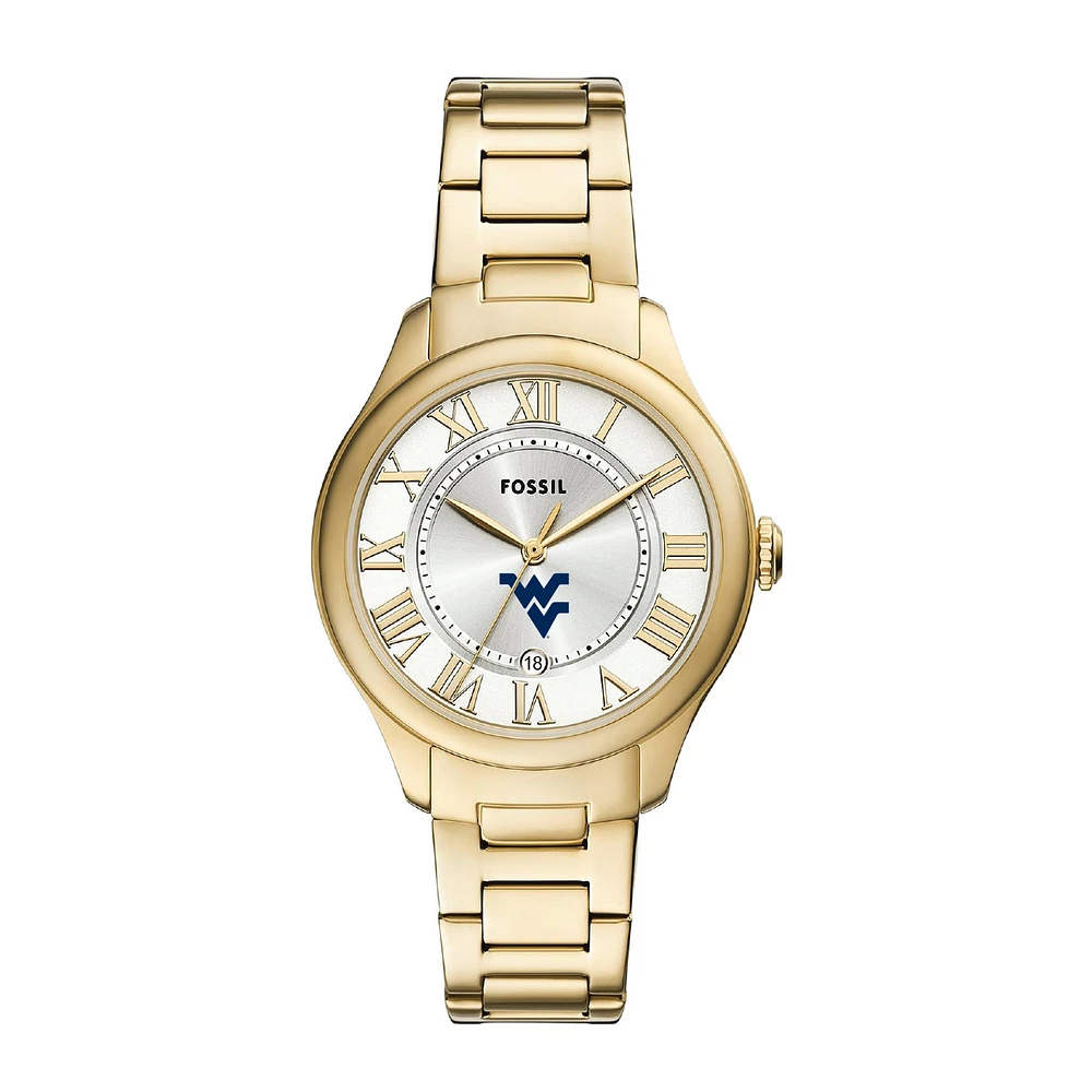 Fossil West Virginia Mountaineers Gilmore Gold Stainless Steel Watch