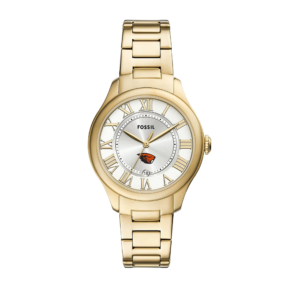 Fossil Oregon State Beavers Gilmore Gold Stainless Steel Watch