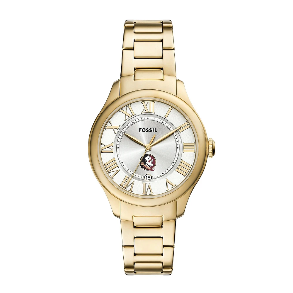 Fossil Florida State Seminoles Gilmore Gold Stainless Steel Watch