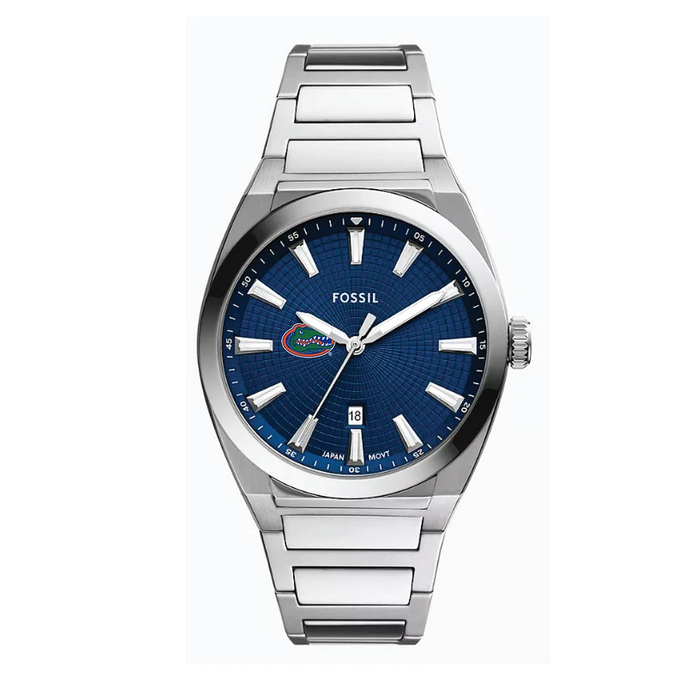 Fossil Florida Gators Everett Three-Hand Date Stainless Steel Watch