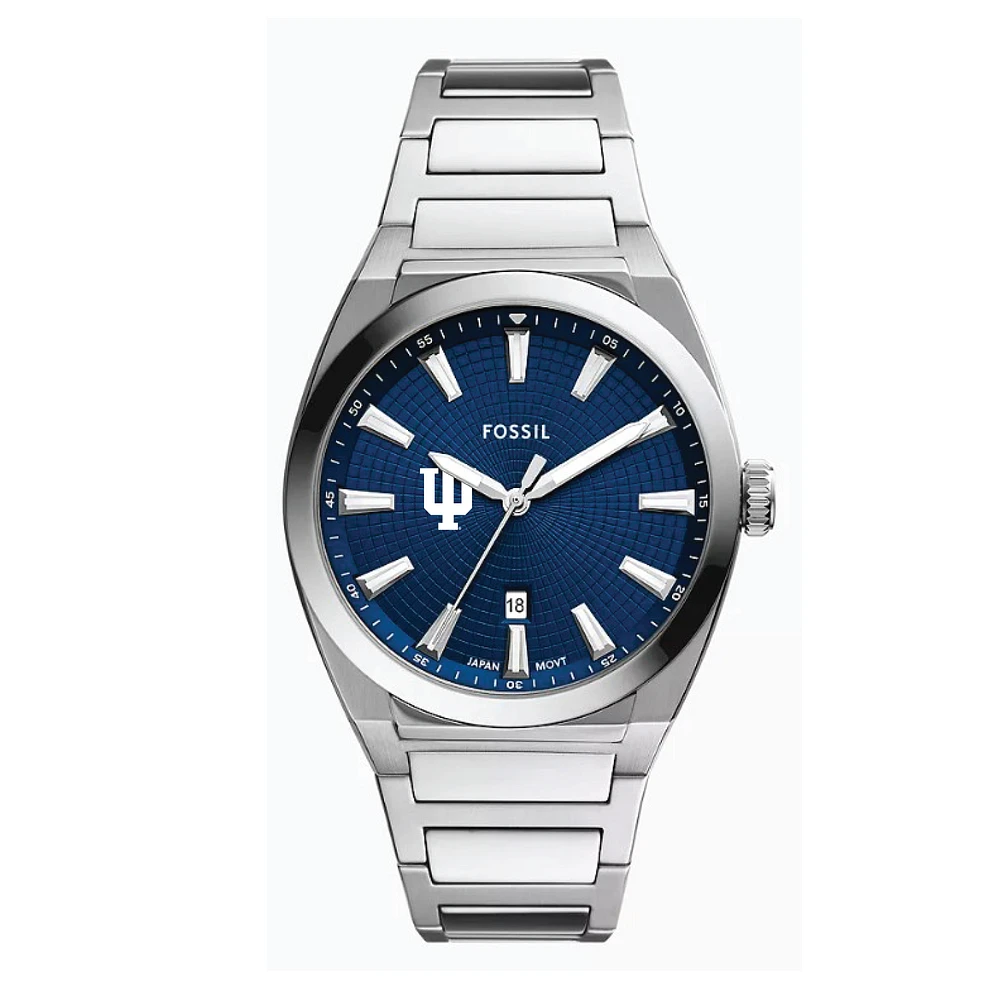 Fossil Indiana Hoosiers Everett Three-Hand Date Stainless Steel Watch