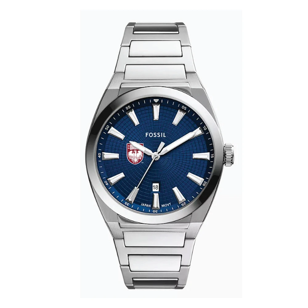 Fossil UChicago Maroons Everett Three-Hand Date Stainless Steel Watch