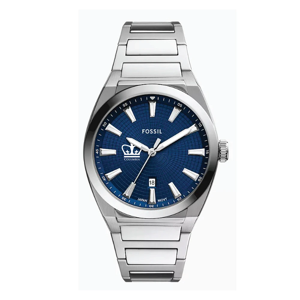 Fossil Columbia University Everett Three-Hand Date Stainless Steel Watch