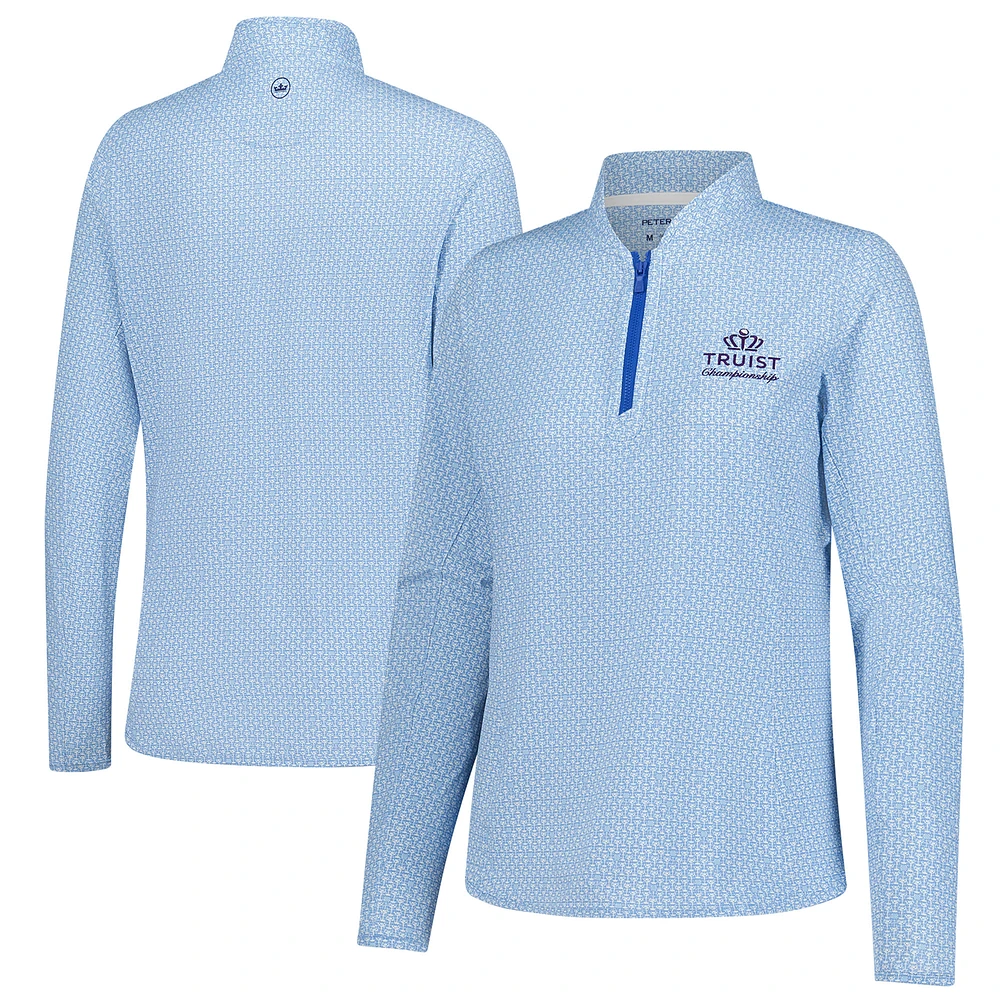 Women's Peter Millar Blue Truist Championship Mar-Tee-Ni Break Lightweight Quarter-Zip Sun Top