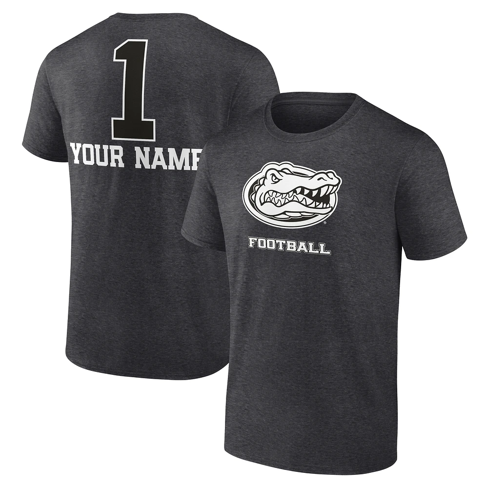 Men's Charcoal Florida Gators Personalized Any Name Monochrome T-Shirt