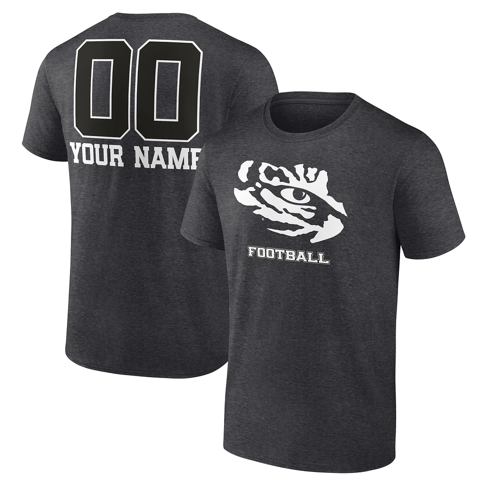 Men's Charcoal LSU Tigers Personalized Name & Number Monochrome T-Shirt