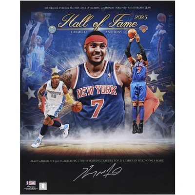 Carmelo Anthony New York Knicks Autographed 16" x 20" Hall of Fame Collage Photograph