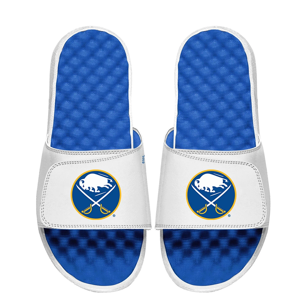 Unisex ISlide White Buffalo Sabres Primary Logo Slide Sandals