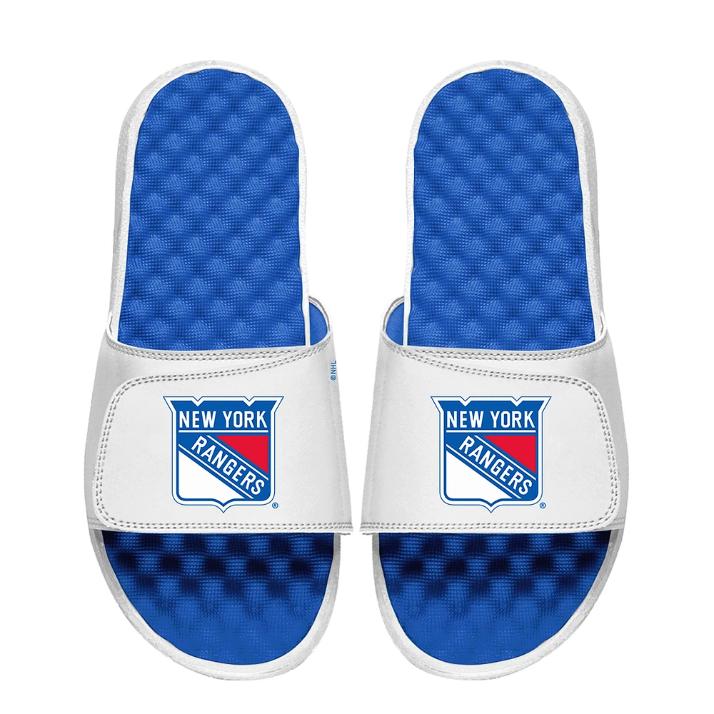 Unisex ISlide White New York Rangers Primary Logo Slide Sandals