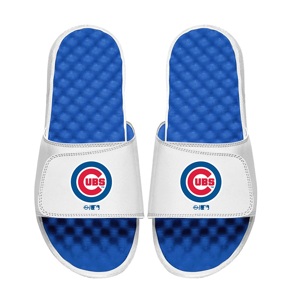 Youth ISlide White Chicago Cubs Primary Logo Slide Sandals