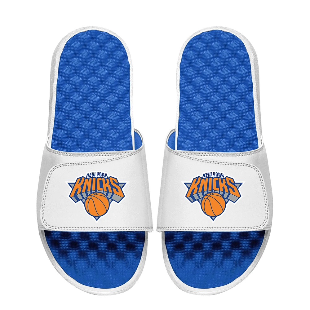 Youth ISlide White New York Knicks Primary Logo Slide Sandals