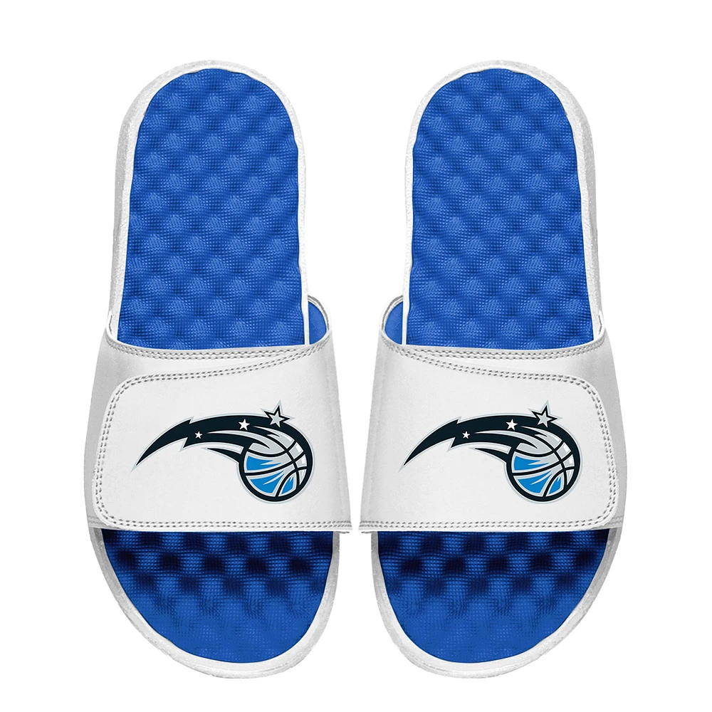 Youth ISlide White Orlando Magic Primary Logo Slide Sandals
