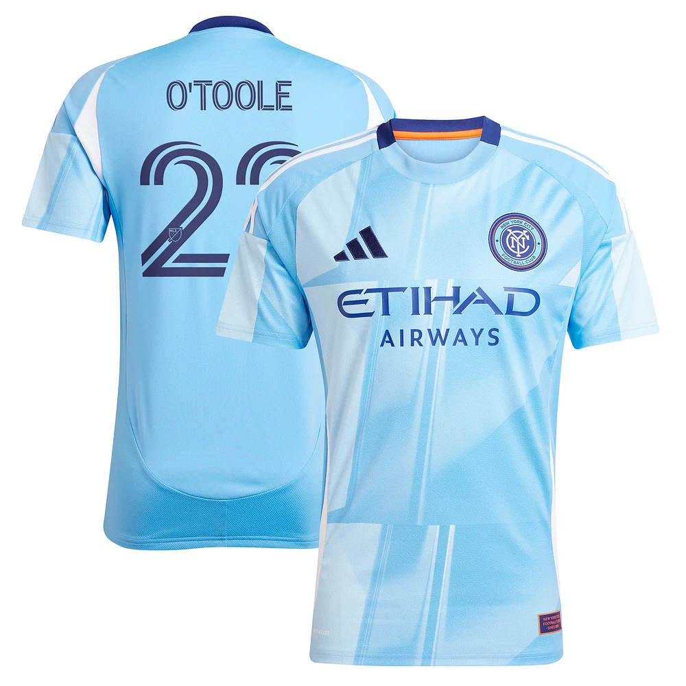 Men's adidas Kevin O'Toole Light Blue New York City FC 2025 The Excelsior Kit Replica Player Jersey