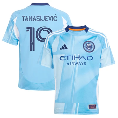 Youth adidas Strahinja Tanasijević Light Blue New York City FC 2025 The Excelsior Kit Replica Player Jersey