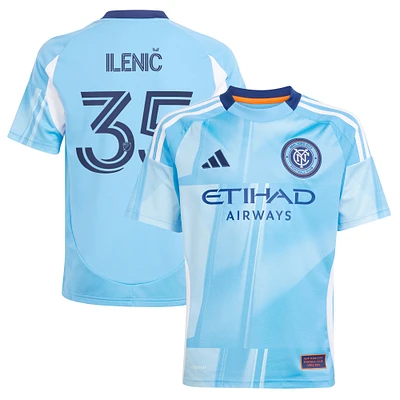 Youth adidas Mitja Ilenič Light Blue New York City FC 2025 The Excelsior Kit Replica Player Jersey