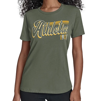 Women's Starter Green Athletics Groovy Script Team Fitted T-Shirt