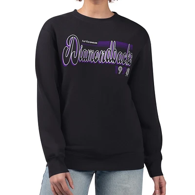 Women's Starter Arizona Diamondbacks Groovy Script Team Fleece Pullover Sweatshirt