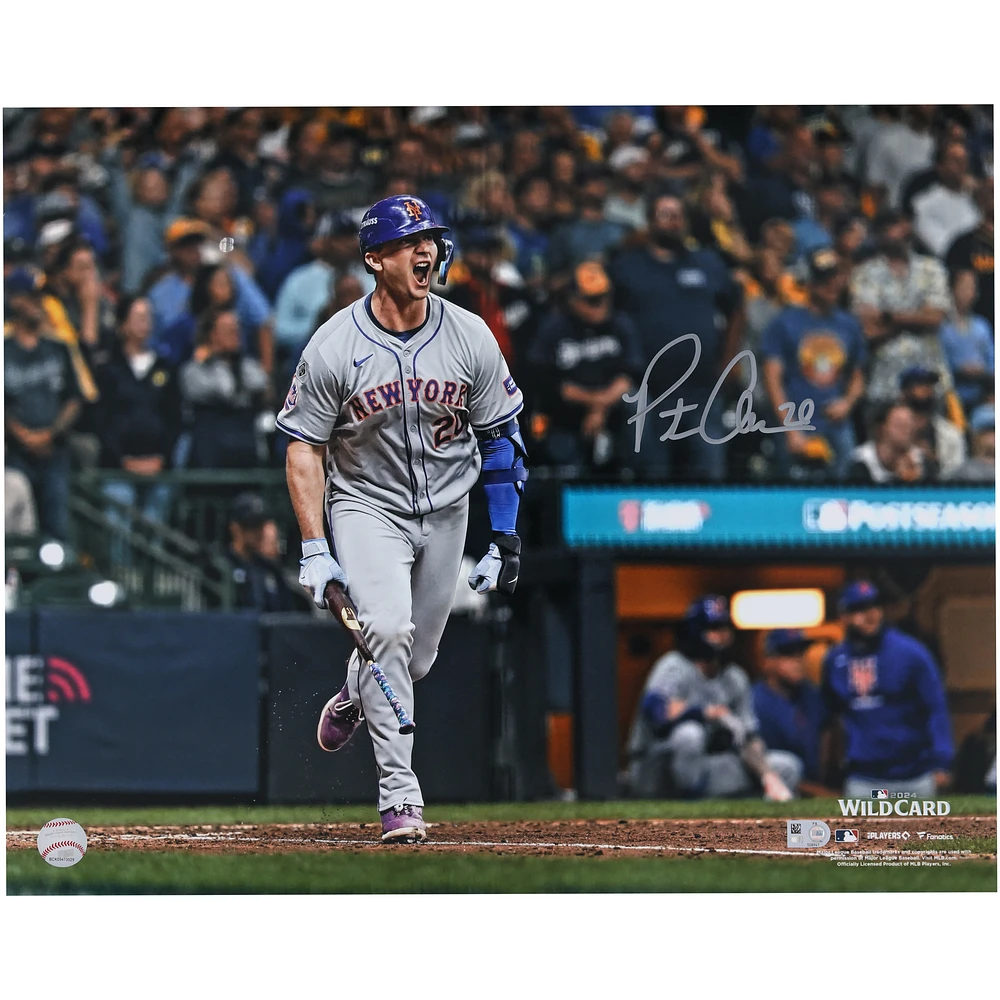 Pete Alonso New York Mets Autographed 16" x 20" 2024 NL Wild Card Home Run Photograph