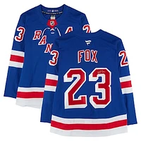 Adam Fox New York Rangers Autographed Blue Fanatics Premium Jersey
