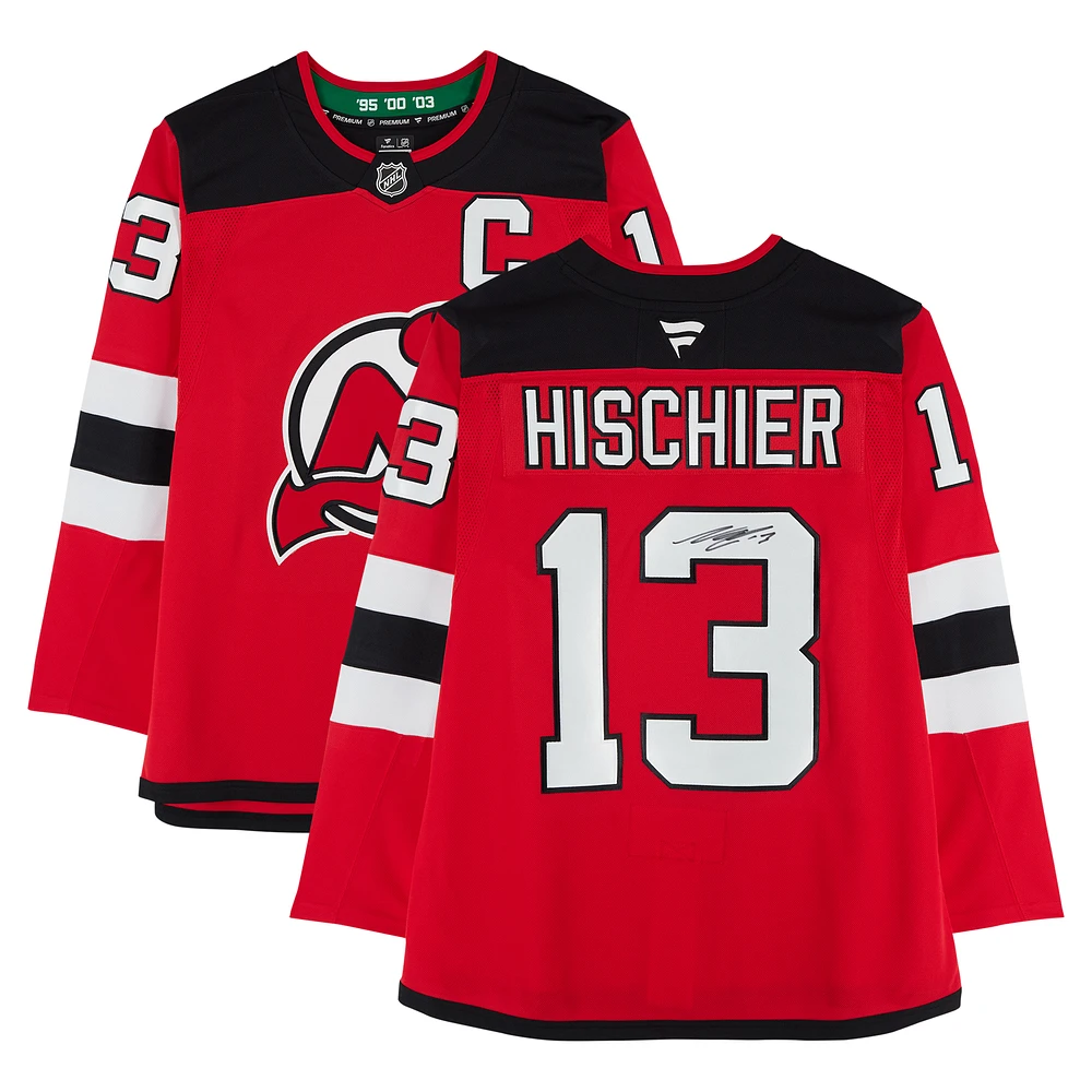 Nico Hischier New Jersey Devils Autographed Red Fanatics Premium Jersey