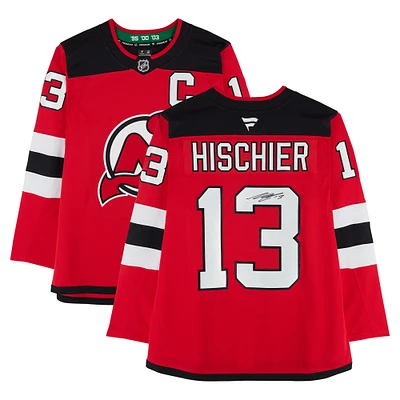 Nico Hischier New Jersey Devils Autographed Red Fanatics Premium Jersey