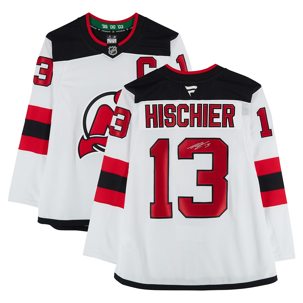 Nico Hischier New Jersey Devils Autographed White Fanatics Premium Jersey