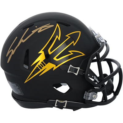 Sam Leavitt Arizona State Sun Devils Autographed Riddell Satin Black Speed Mini Helmet