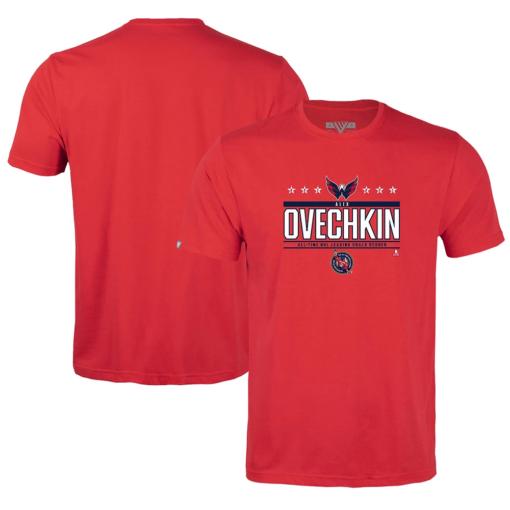 Youth Levelwear Alexander Ovechkin Washington Capitals NHL All-Time Leading Goal Scorer Milestone Stars Name & Number Little Richmond T-Shirt