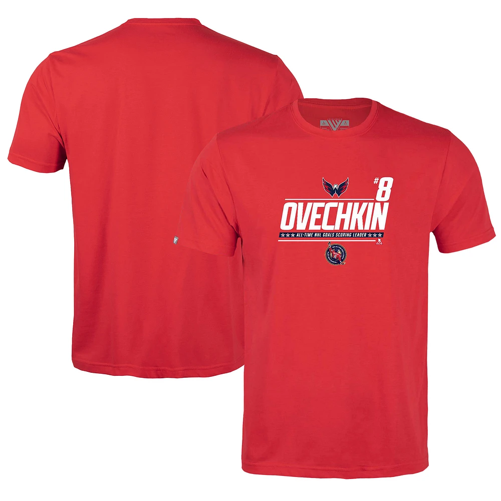 Youth Levelwear Alexander Ovechkin Washington Capitals NHL All-Time Leading Goal Scorer Milestone Name & Number Little Richmond T-Shirt