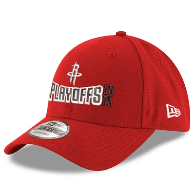 Men's New Era Red Houston Rockets 2025 NBA Playoffs 9FORTY Adjustable Hat