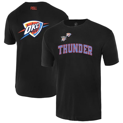 Unisex FISLL Black Oklahoma City Thunder Oversize Logo T-Shirt