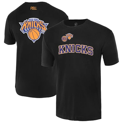 Unisex FISLL Black New York Knicks Oversize Logo T-Shirt