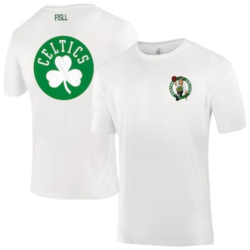 Unisex FISLL White Boston Celtics Burst Logo T-Shirt