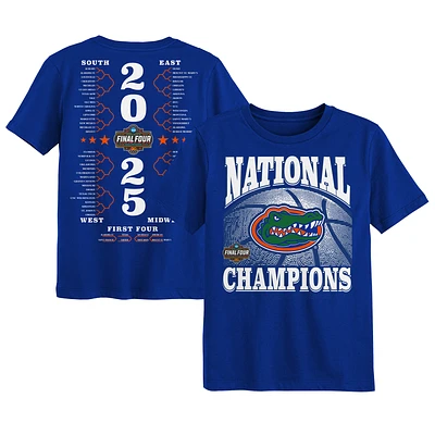 Preschool Royal Florida Gators 2025 NCAA Men's Basketball National Champions Bracket T-Shirt