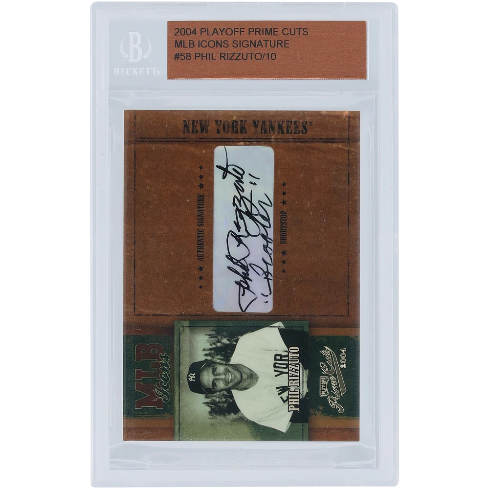 Phil Rizzuto New York Yankees Autographed 2004 Playoff Prime Cuts #MLB-58 #6/10 Card with "Scooter" Inscription