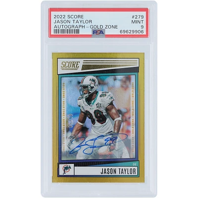 Jason Taylor Miami Dolphins Autographed 2022 Panini Score Gold Zone #279 #41/50 PSA Authenticated 9 Card
