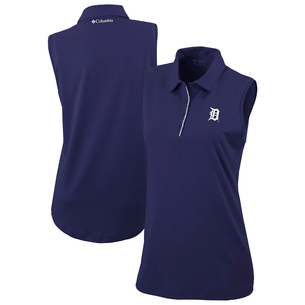 Women's Columbia Navy Detroit Tigers Tend The Ball Sleeveless Polo