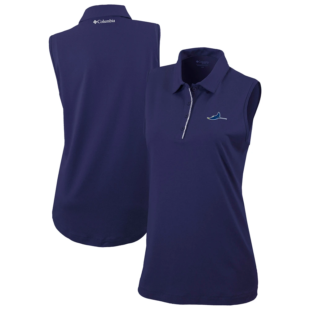 Women's Columbia Navy Tampa Bay Rays Tend The Ball Sleeveless Polo